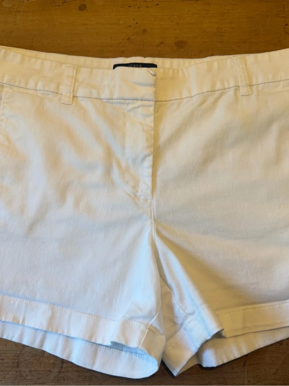 J. Crew Women's White High-Rise Chino Shorts